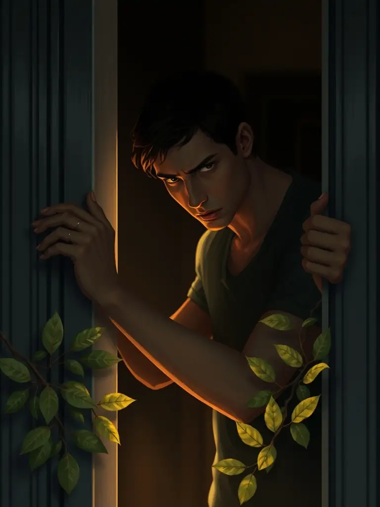 A person placing bay leaves around their home, creating a protective barrier against negative energies.